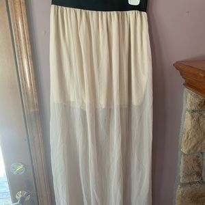 Creme maxi skirt